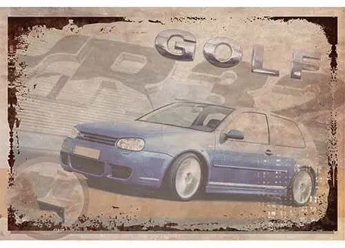 Ceduľa Auto Golf 2