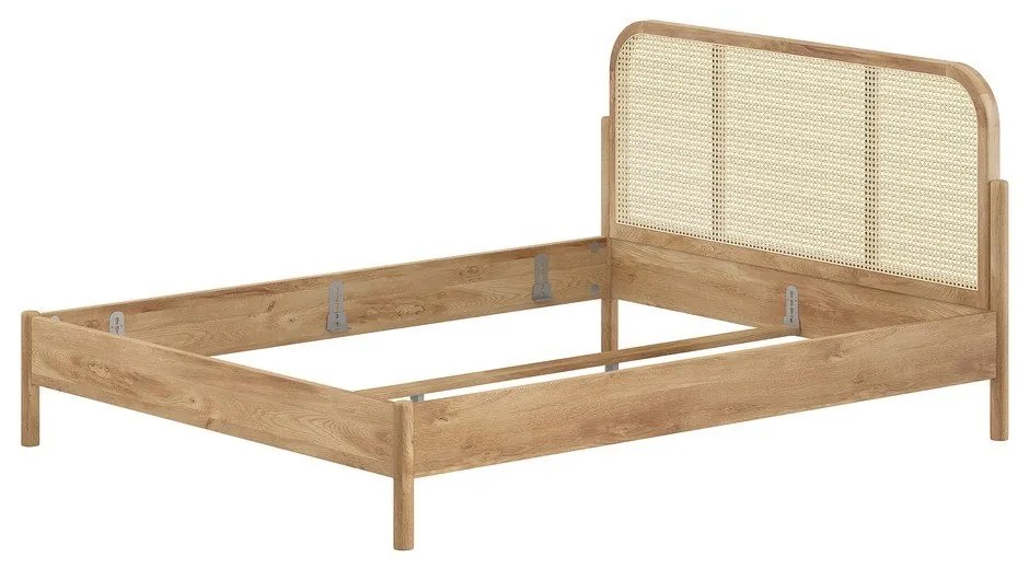 Dvojlôžková posteľ z dubového dreva bez roštu 160x200 cm v prírodnej farbe Olive Rotan – Vipack