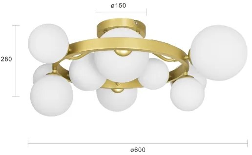 Brilagi - LED Prisadený luster MILLA 10xG9/3W/230V zlatá/biela