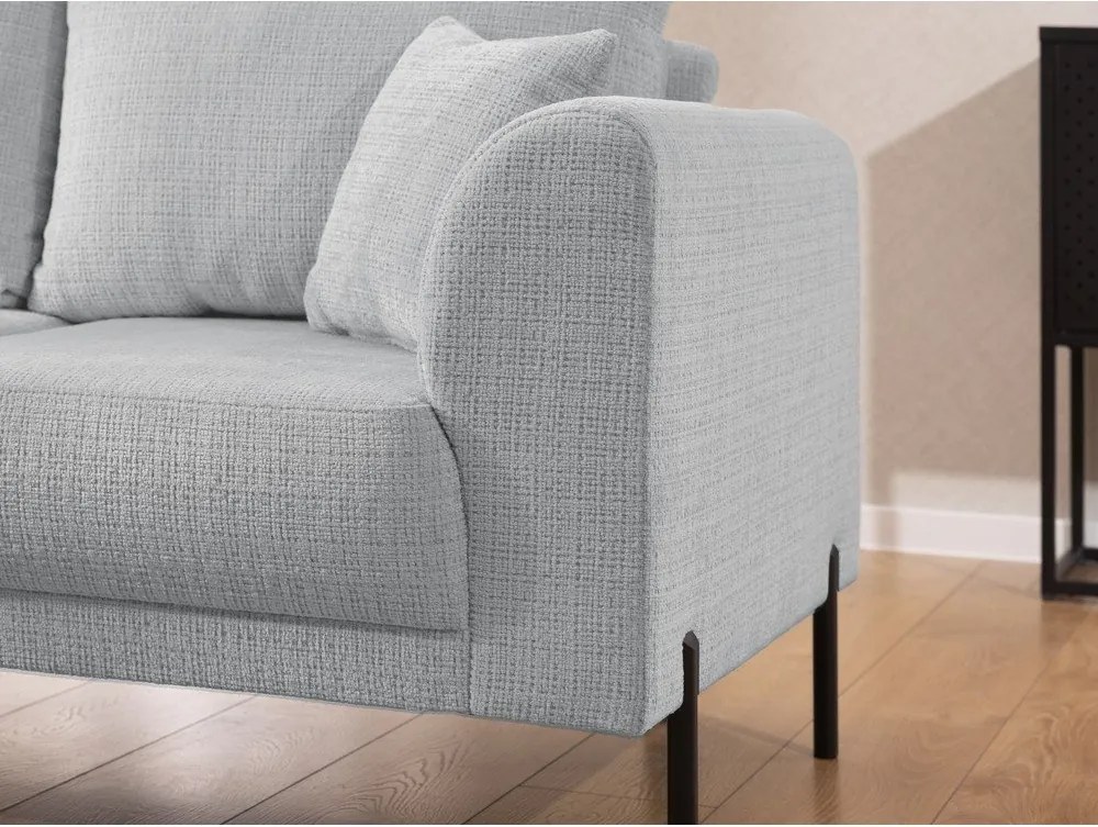 Svetlosivá ženilková rohová pohovka (ľavý roh/do L) Mauris – Ropez