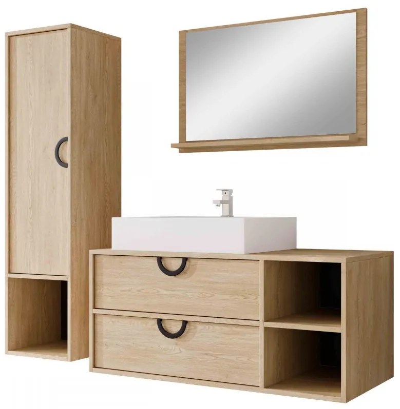 Kúpeľňový nábytok Gewiro, Farby: čierna matná, Sifón: so sifónom, Umývadlo: nie, Umývadlová batéria: Maro Blo 020M