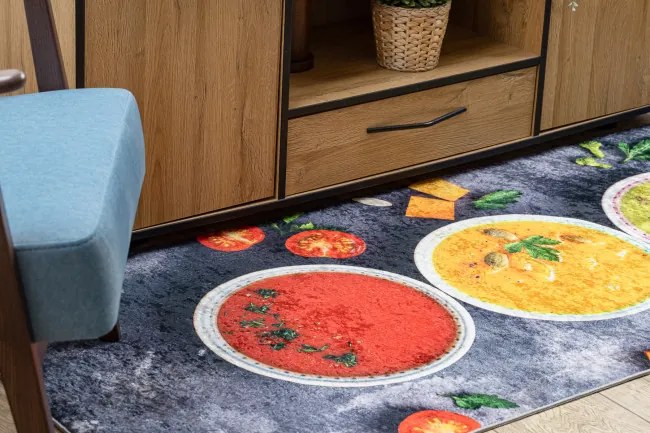 Protišmykový koberec / behúň ANDRE 33290 sivý / žltý