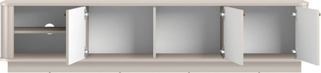 TV skrinka Vesper 3D 187 cm - kašmír / zlaté úchytky