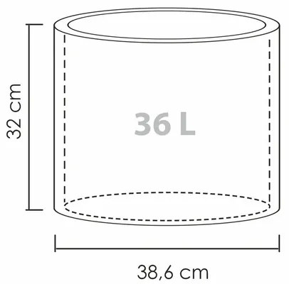 Scheurich Kvetináč Riva (Ø 40 cm, žula/čierna)  (100349892)