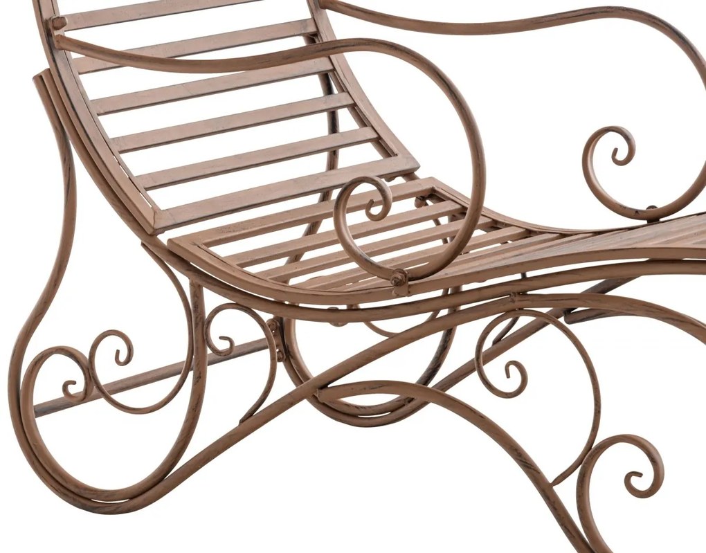 Kovová záhradné lehátko Amiens - Hnedá antik