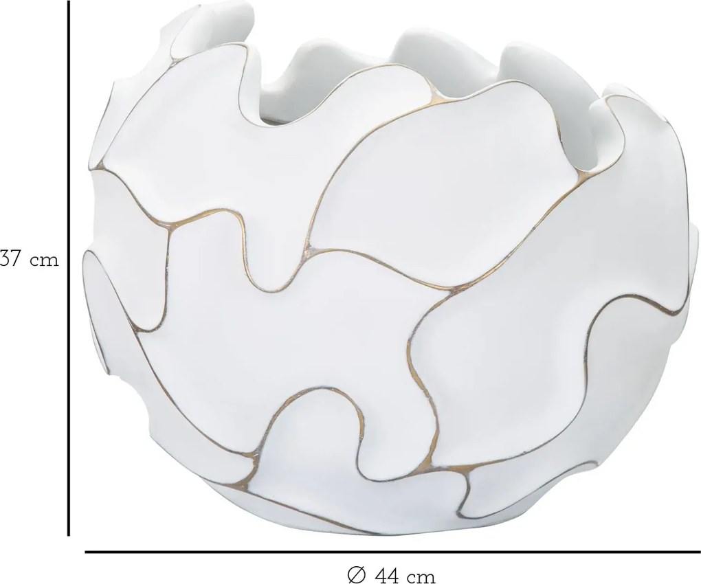 Dizajnový kvetináč Gaspeau Lines 44 cm biely