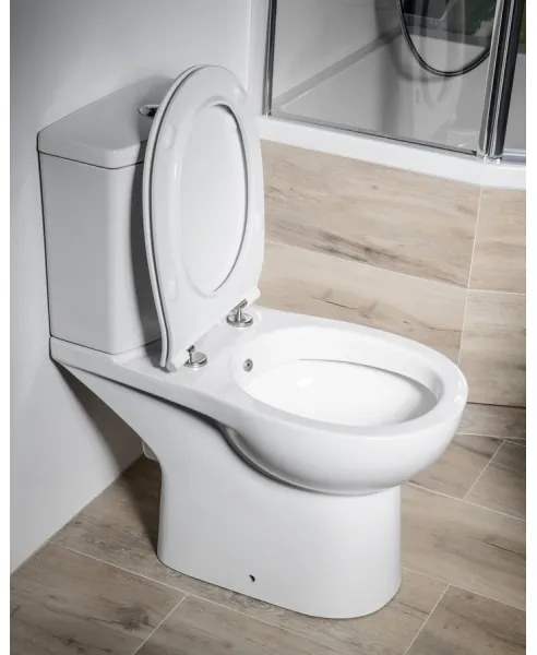 Sapho - WC kombi s bidetovou sprškou, zadné odpadové pripojenie, keramika/biela