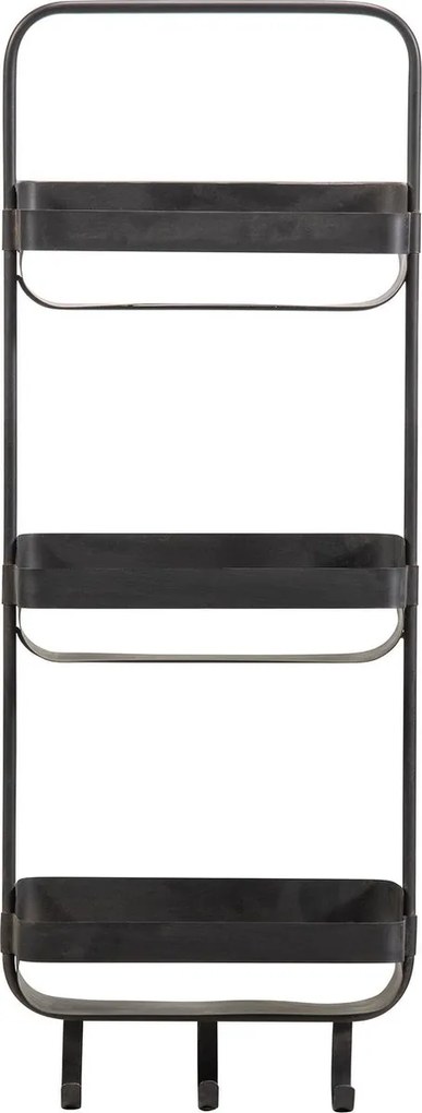 Kovová polica do kúpeľne RAKKA 81x31 cm, čierna s patinou