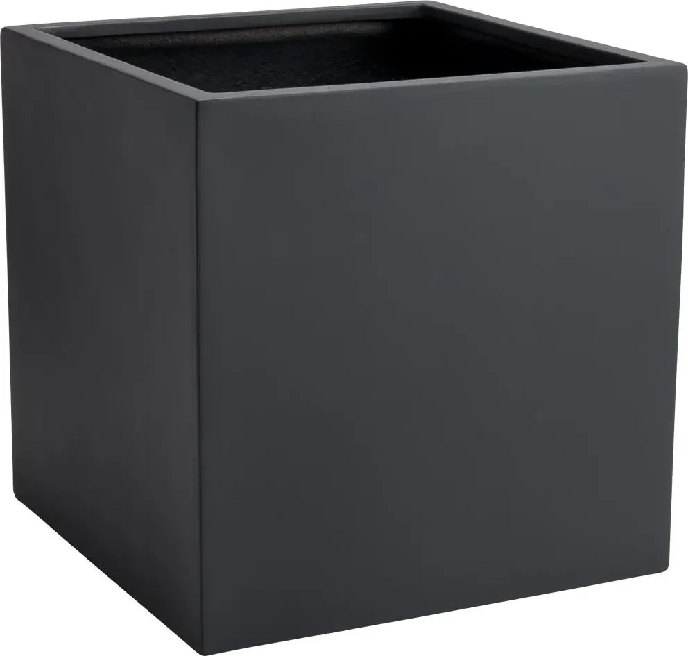 Kvetináč BLOCK, sklolaminát, 50x50x50 cm, antracit