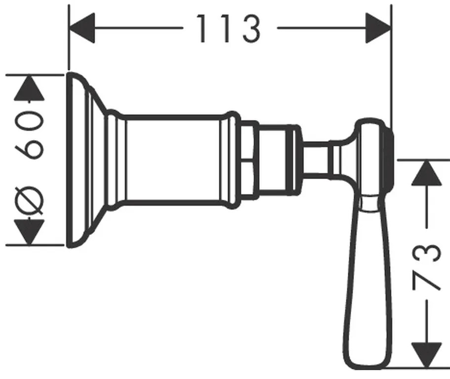 Axor Montreux - Uzatvárací ventil pod omietku, kartáčovaný nikel 16872820