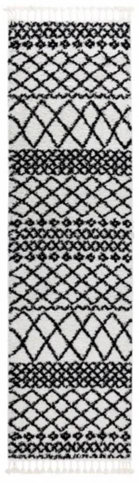 Kusový koberec Shaggy Safi biely atyp 60x300cm