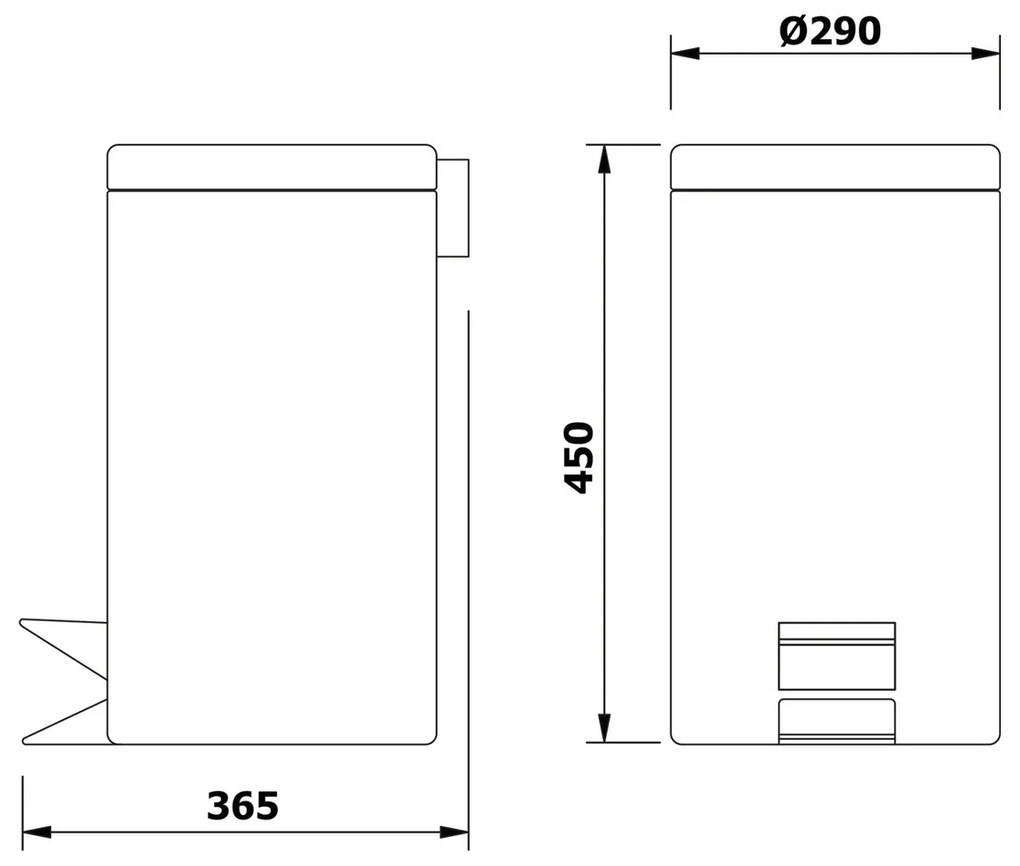 AQUALINE 27103 Simple line odpadkový kôš okrúhly 20 l, nehrdz. oceľ