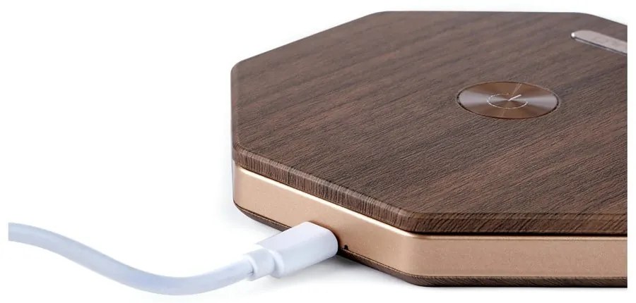 Hnedá svetelná dekorácia na USB ø 12 cm Twist Hexagon – Gingko