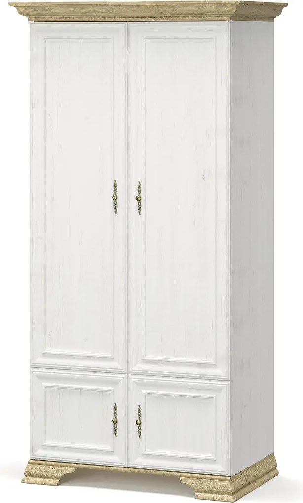 Vysoká skriňa s dvierkami JARMANKA 2D, borovica/dub zlatý