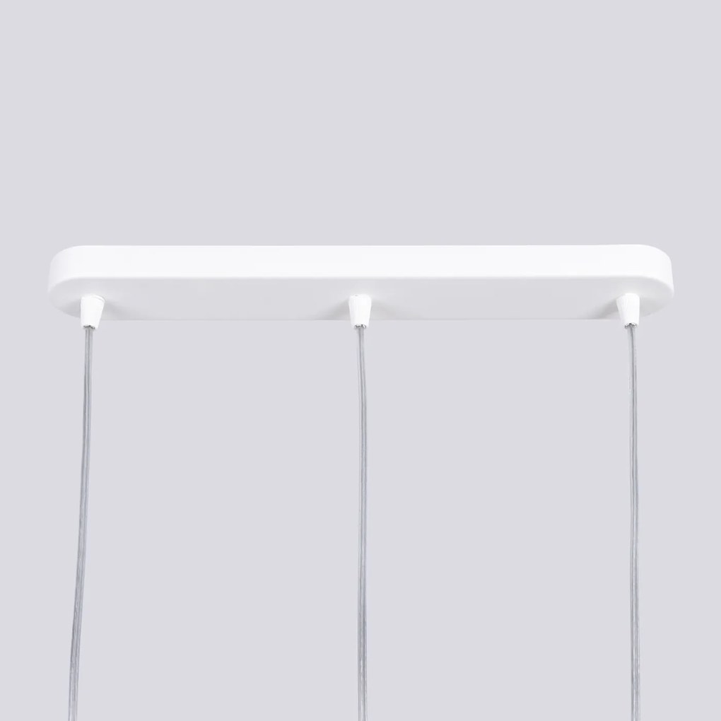 Závesné svietidlo Liro, 3x biele kovové tienidlo