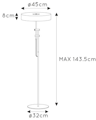 Lucide 30770/02/02 - Stojacia lampa GIADA 2xE27/60W/230V