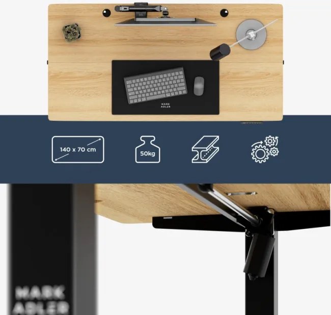 Elektrický výškovo nastaviteľný stôl Mark Adler Leader 7.3 Dub Craft