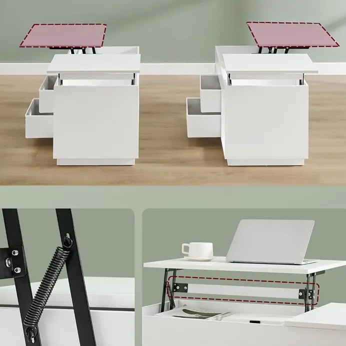 Autronic BONTEC Konferenčný stolík 100x50cm, mdf, drevo, AKF-E1021 WT Farba: Biela