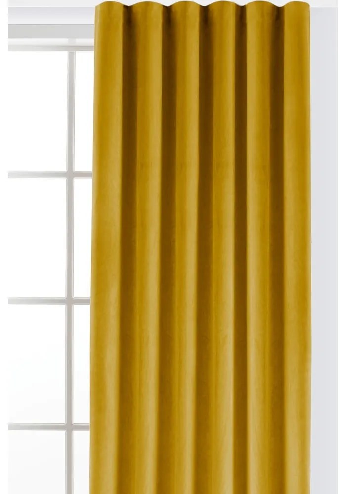 Zamatový dimout záves v horčicovej farbe 140x270 cm Velto – Filumi