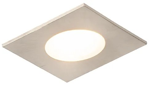 Moderné zapustené bodové svetlo štvorcové oceľ vrátane LED IP65 - Simply