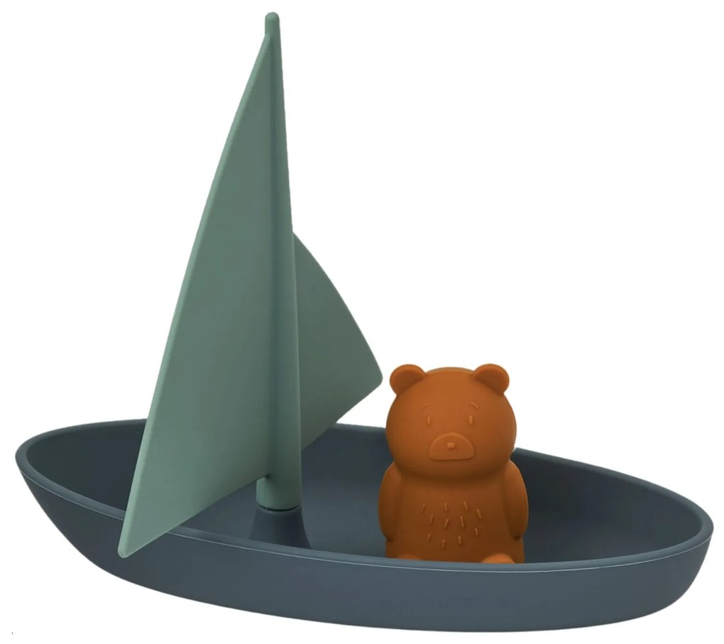 LIEWOOD Hračka do vane Ensley Boat Whale Blue – set 2 ks