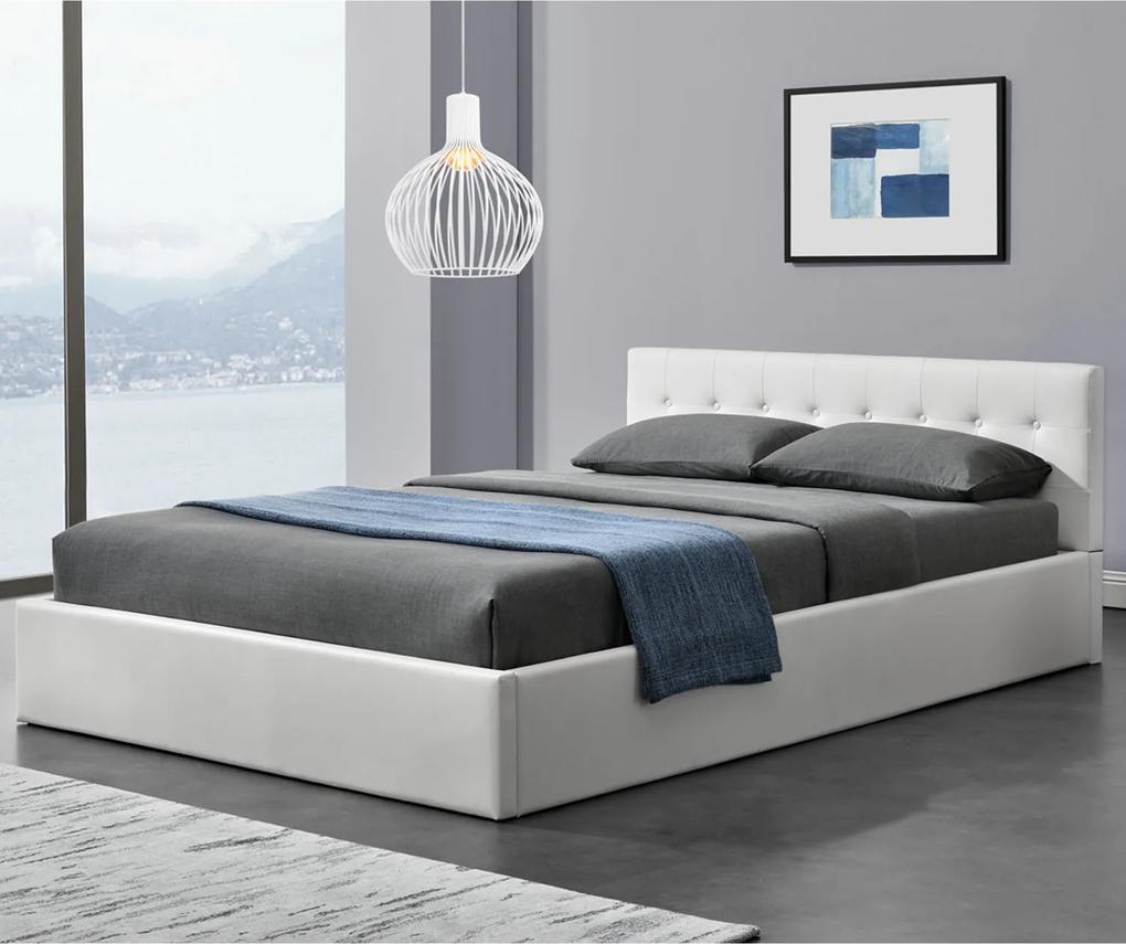 Eshopist Čalúnená posteľ ,,Marbella" 140 x 200 cm - biela