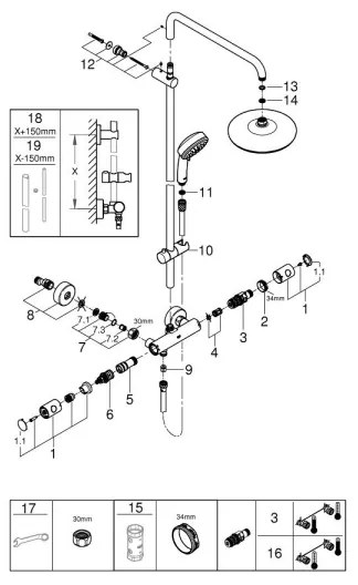 GROHE 27922001 - Sprchová súprava TEMPESTA COSMOPOLITAN 210 lesklý chróm