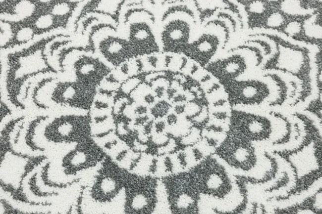 Koberec Lima G757A mandala, krémový / sivý kruh