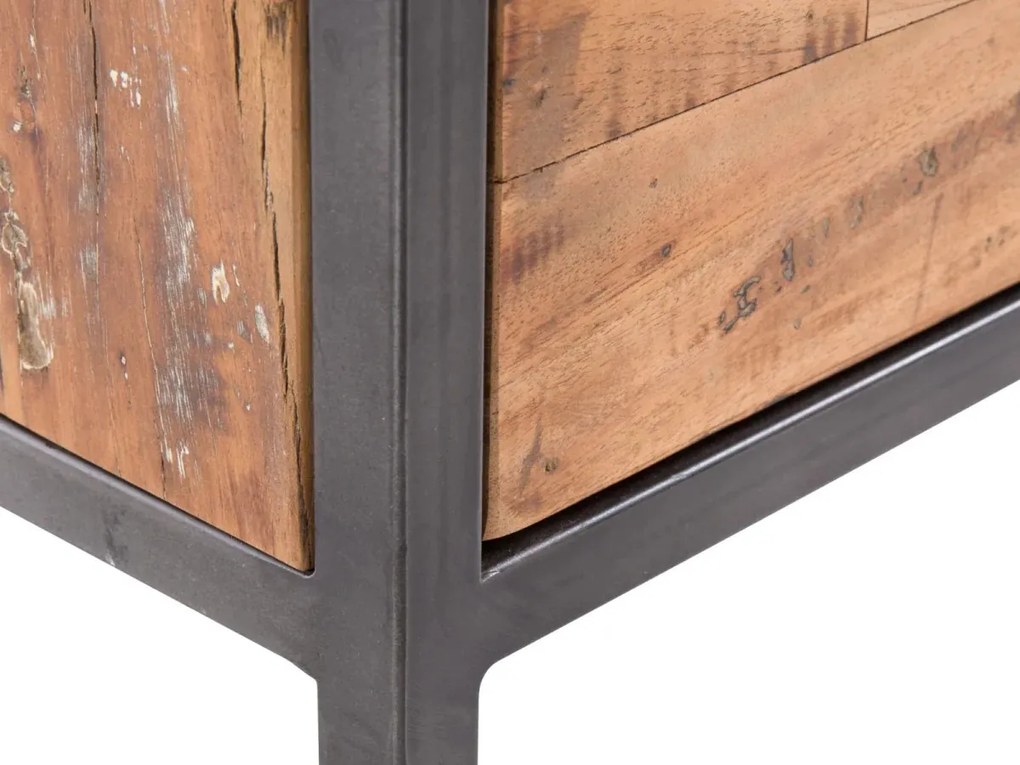 furniture-nabytek.cz - Masivní TV stolek Bristol z recyklovaného dřeva, hnědý – 180×38×52 cm