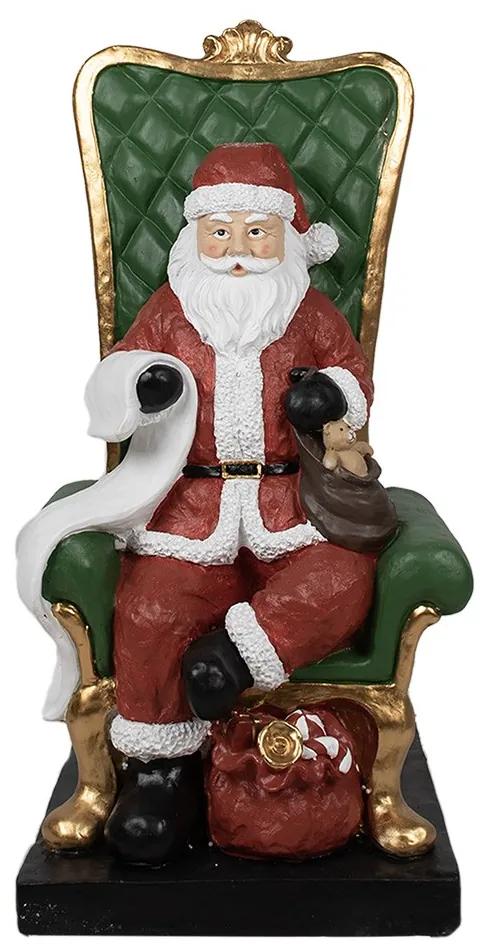 Vianočná dekorácia socha Santa v zámockej kresle - 50*50*106 cm