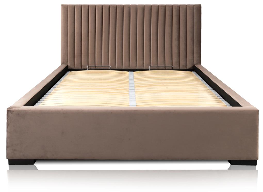 Čalúnená posteľ 180x200 cm Veggie (hnedá). Vlastná spoľahlivá doprava až k Vám domov. 1041792