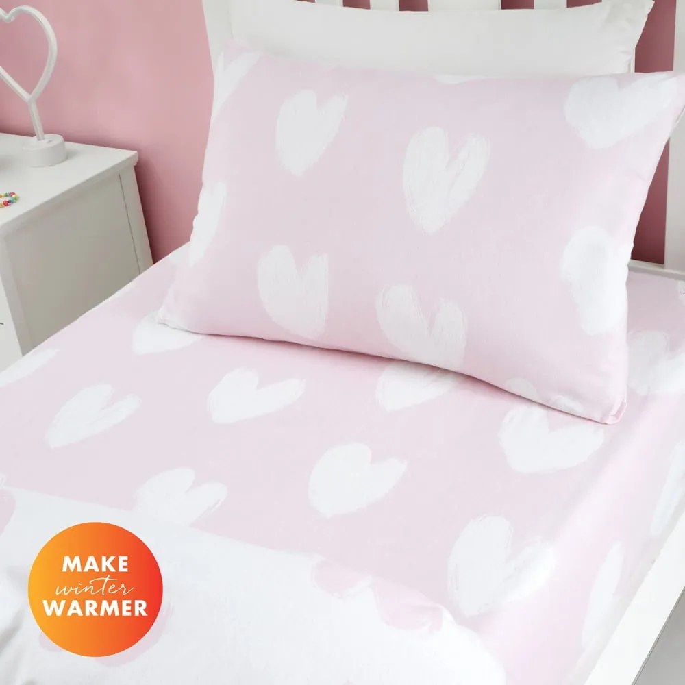 Flanelová detská plachta do postieľky 70x140 cm Hearts – Catherine Lansfield