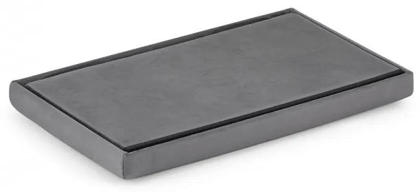 Skladacia taburetka sivá XL zamat sivá