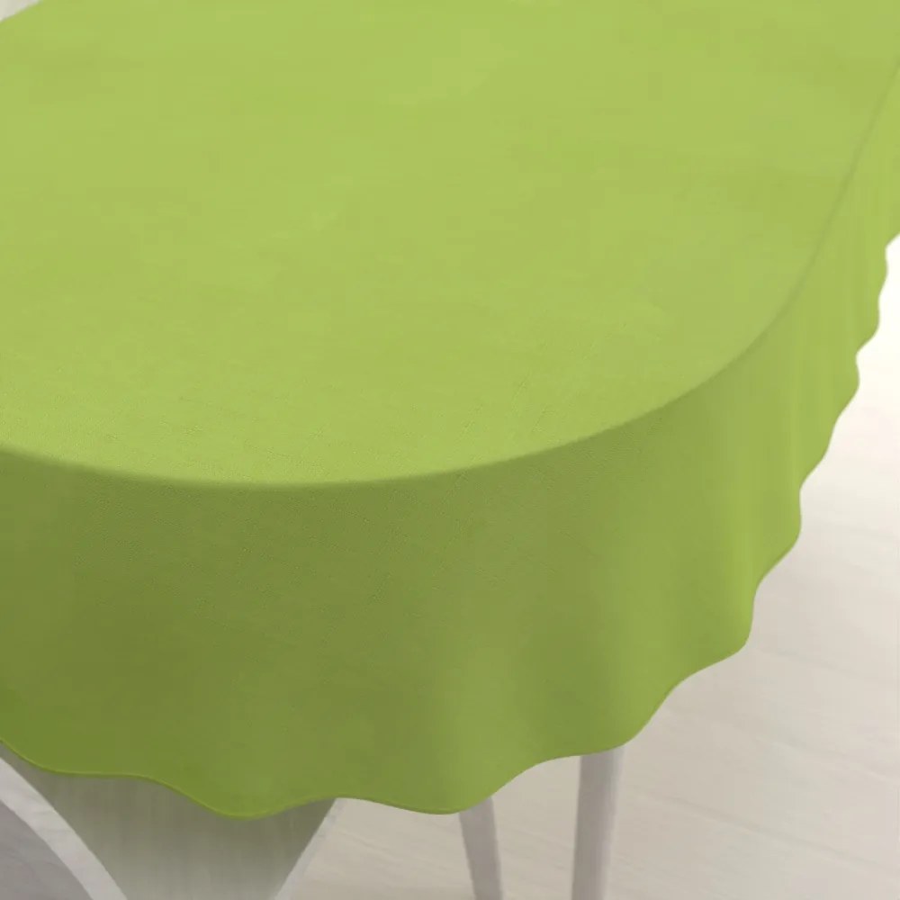 Biante Teflónový oválny obrus TF-003 Hráškovo zelený 100x160 cm