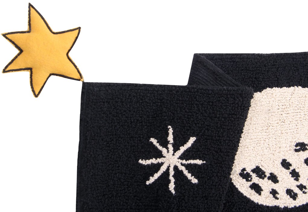 Lorena Canals, Ručne tkaný kusový koberec Universe, 140x200, čiernobiela, detská izba