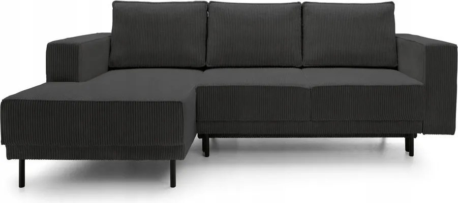 Rohová sedacia súprava Rodriguez mini (L) (tmavosivá čierna)