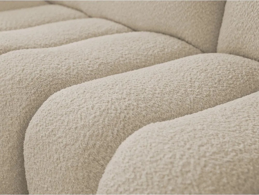 Béžová rohová pohovka z textílie buklé (ľavý roh/s leňoškou) Azra – Bobochic Paris