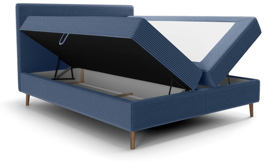 Manželská posteľ 200 cm Napoli Comfort (modrá) (s roštom, s úl. priestorom). Vlastná spoľahlivá doprava až k Vám domov. 1082551