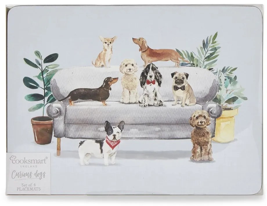 Prestieranie a tácky v súprave 8 ks Curious Dogs – Cooksmart ®
