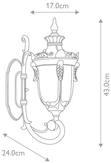Elstead PH1-S-OB - Vonkajšie nástenné svietidlo PHILADELPHIA 1xE27/60W/230V IP44