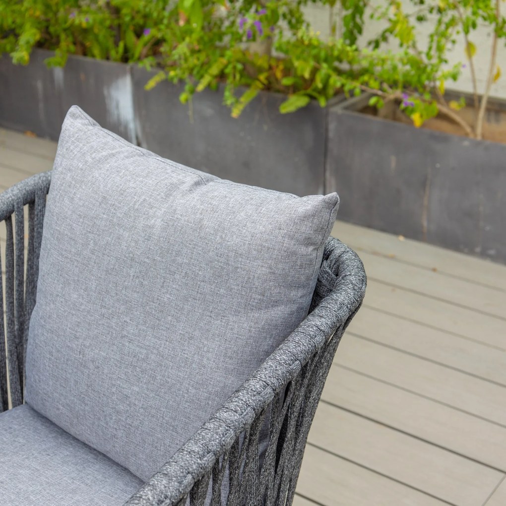 Sada záhradného nábytku Luvre čierna/sivá