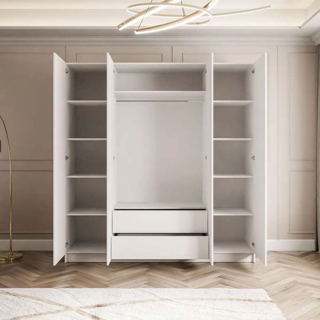 ŠATNÍKOVÁ SKRIŇA BLANCA BIELÝ LESK 4D PUSH