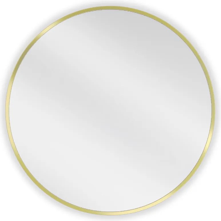 Mexen Loft, okrúhle kúpeľňové zrkadlo 65 cm, farba rámu zlatá matná, 9850-065-065-000-50