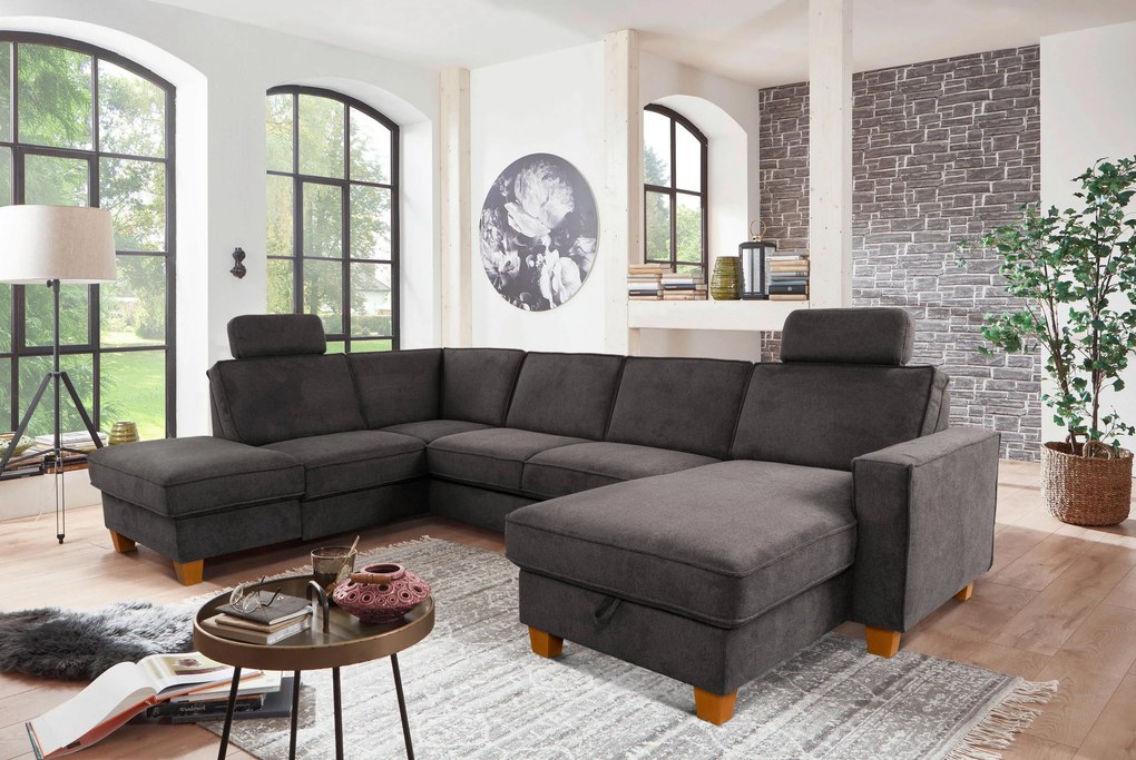 XXXLutz SEDACIA SÚPRAVA, textil, tmavosivá Sit & More - Sedačky - 000144005830
