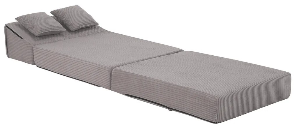 Skladacie kreslo/matrac PELOS, sivá