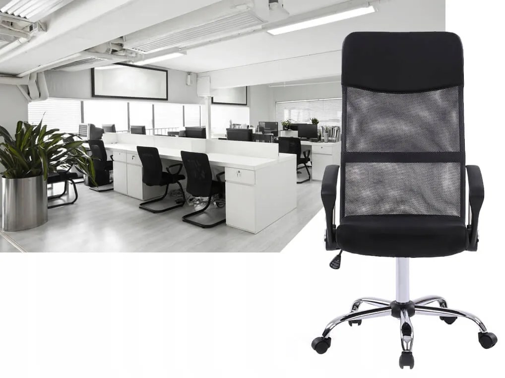 Bestent Ergonomická kancelárska stolička BLACK