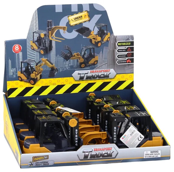 LEAN TOYS Vysokozdvižný vozík s trecím pohonom – žltý