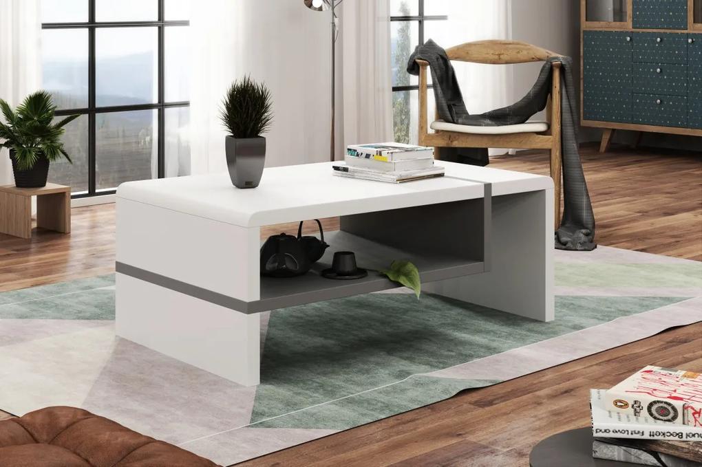 Mazzoni FOLK biely/sivý - konferenčný stolík, moderný