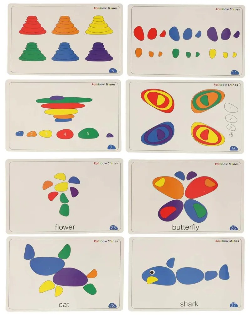 KIK Kreativní oblázky barevné montessori puzzle