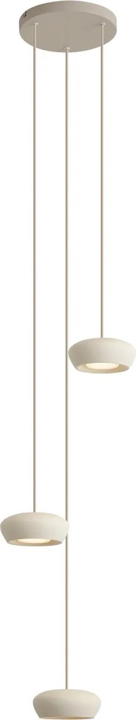 Moderná závesná lampa béžová s okrúhlym tienidlom 3-svetelná - Concerto